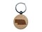 Nebraska State Silhouette Engraved Wood Round Keychain Tag Charm